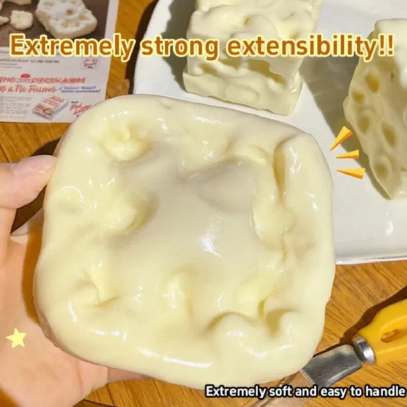 Shapeable Cheese Cube Sensory Stress Ball