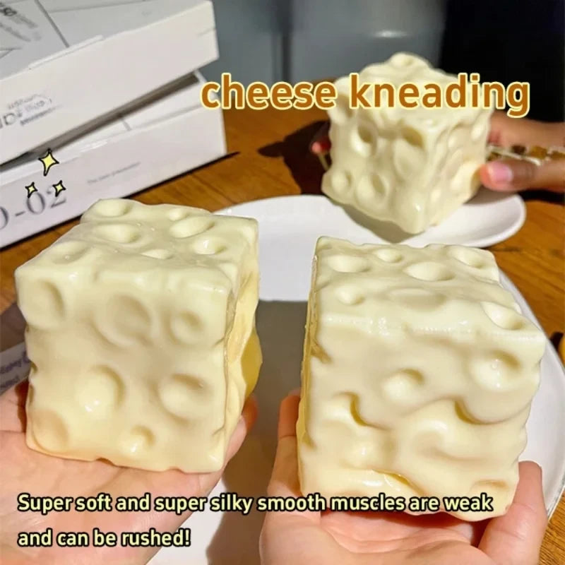 Shapeable Cheese Cube Sensory Stress Ball